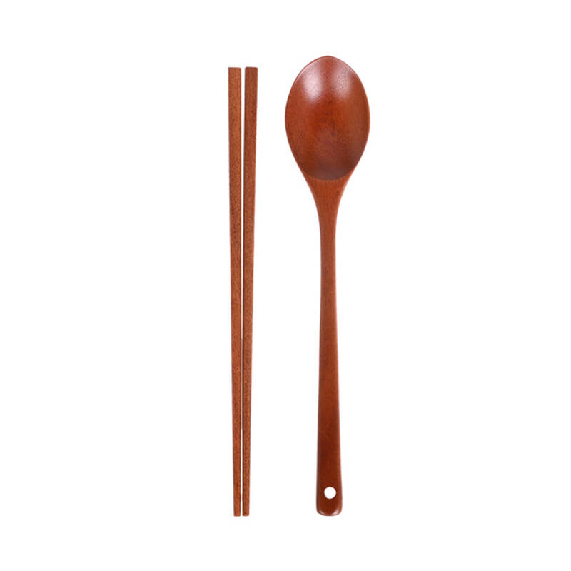 Bộ Muỗng Đũa Múc/Gắp Thức Ăn Bằng Gỗ Rose Wood - 24x4.3cm - F00091, , large image number null